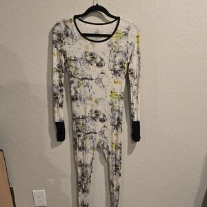 The Simple Seed Bamboo Long Sleeve Jumpsuit - Splatter Print - XS